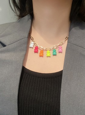 古鳗鱼吊坠可爱锁骨链情侣