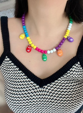 古鳗鱼甜酷风糖果mm项链陶瓷