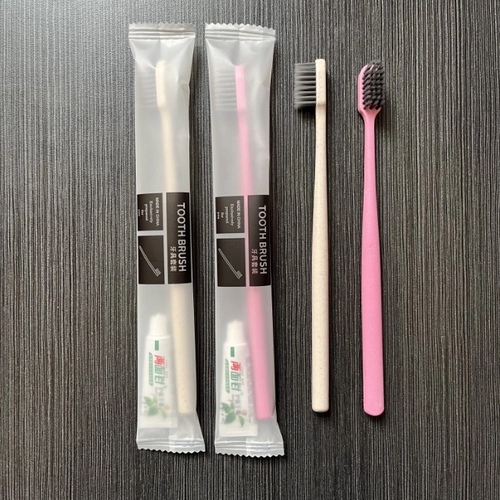 Одноразовая зубная щетка для отеля, зубная паста, индивидуальный комплект, 2 в 1, делается под заказ