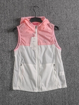 速干马甲女款透气单层连帽开衫背心户外无袖登山跑步运动马夹