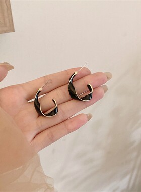 贾静雯以美之名周静雯同款s925银针法式耳环耳钉女轻奢高级感耳饰