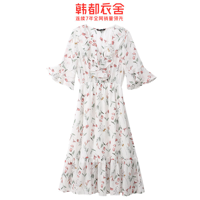 韩都衣舍旗舰店2019新款夏装学生女 韩都衣舍敏丽连衣裙