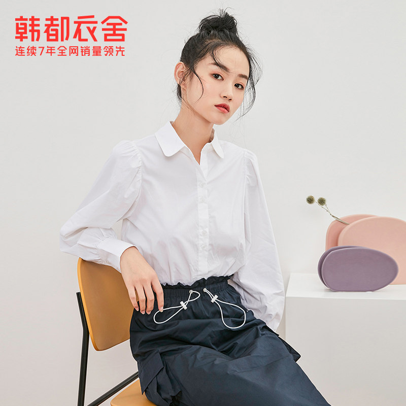 韩都衣舍2020秋季新款宽松小众衬衫 韩都衣舍衬衫