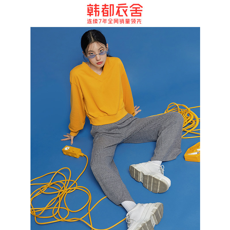 韩都衣舍2020秋季新款韩版盐系卫衣 韩都衣舍卫衣/绒衫