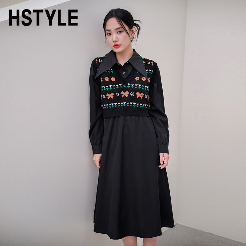 韩都衣舍2022秋季新款针织马甲套装 韩都衣舍时尚套装