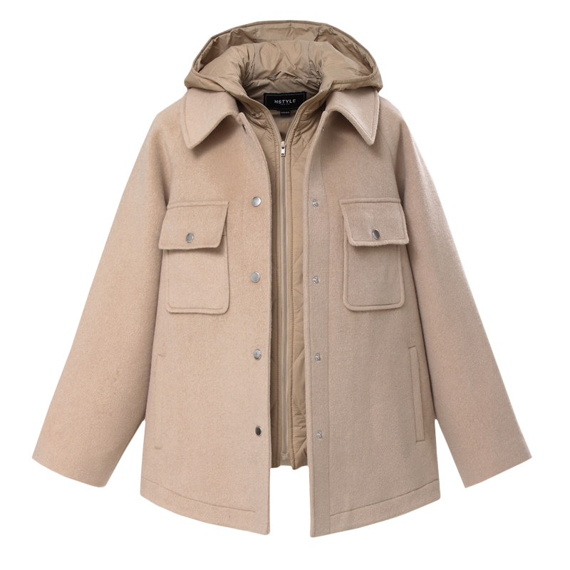 韩都衣舍2021秋季新款小个子大衣 韩都衣舍毛呢外套