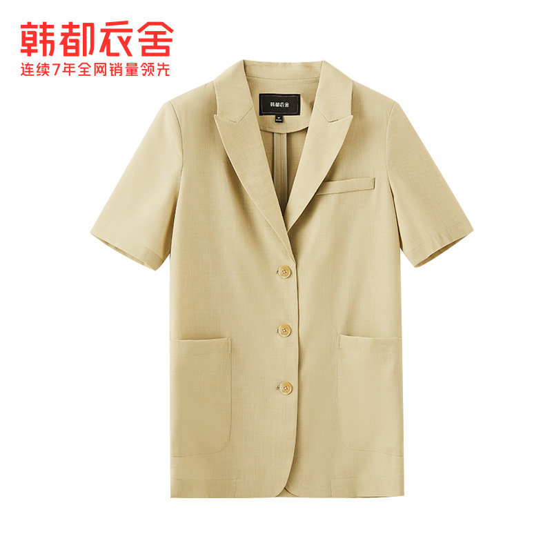 韩都衣舍凉感外套薄款2022夏西服 韩都衣舍西装