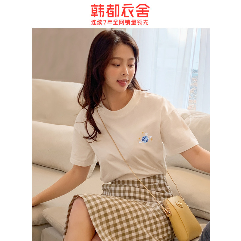 韩都衣舍旗舰店短袖2020少女t恤 韩都衣舍丹兰轩T恤