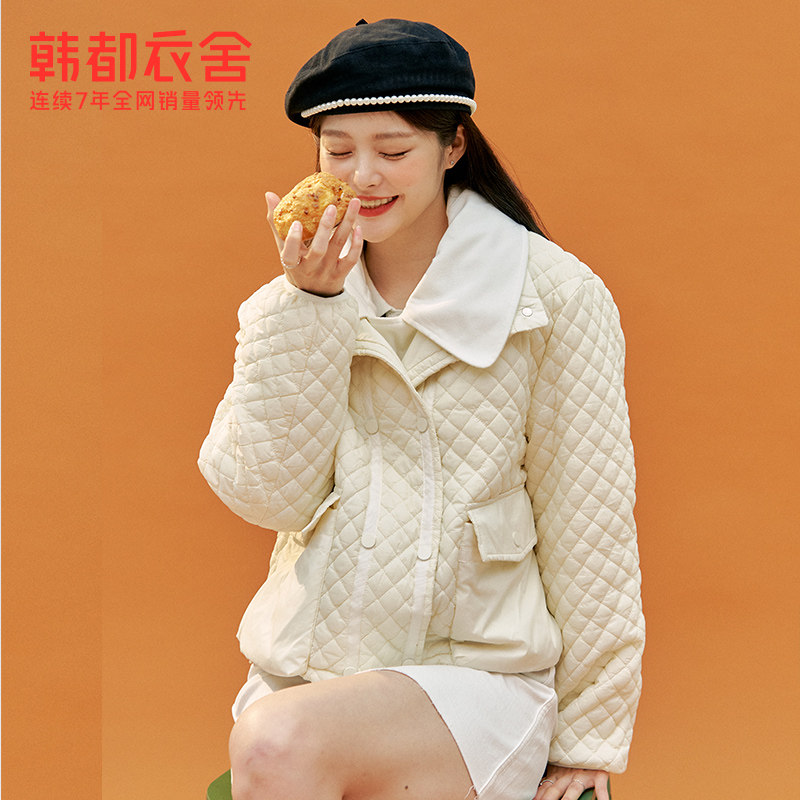 韩都衣舍短款菱格上衣 韩都衣舍羽绒服