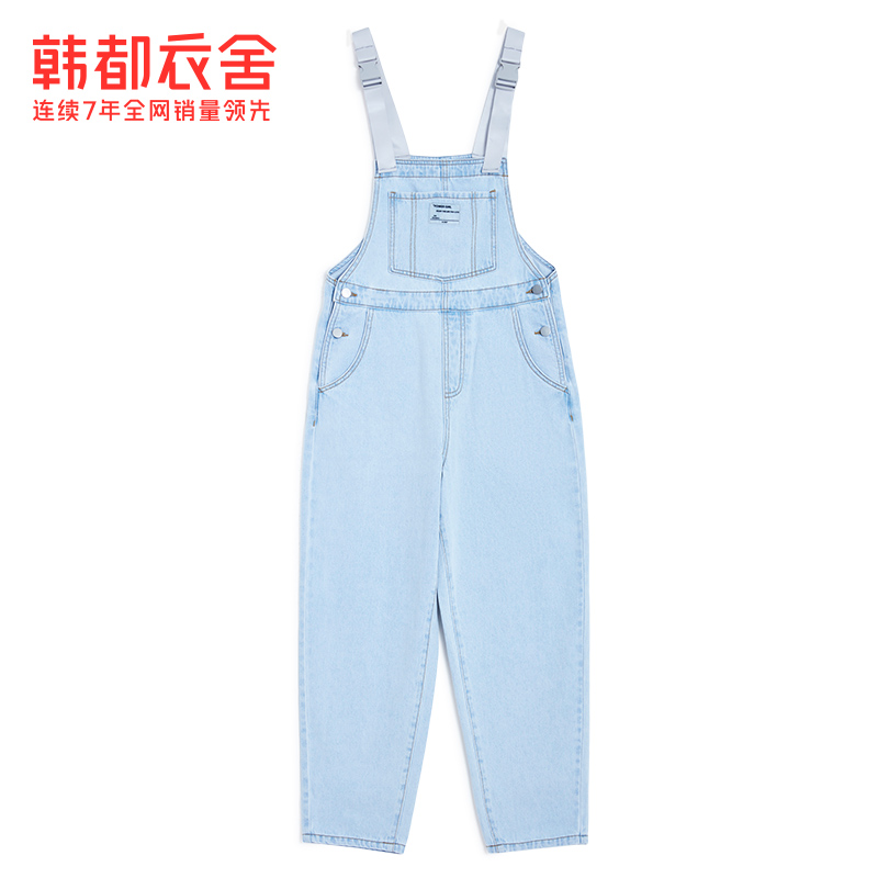 韩都衣舍背带裤女宽松2021牛仔裤 韩都衣舍锦鑫通达牛仔裤