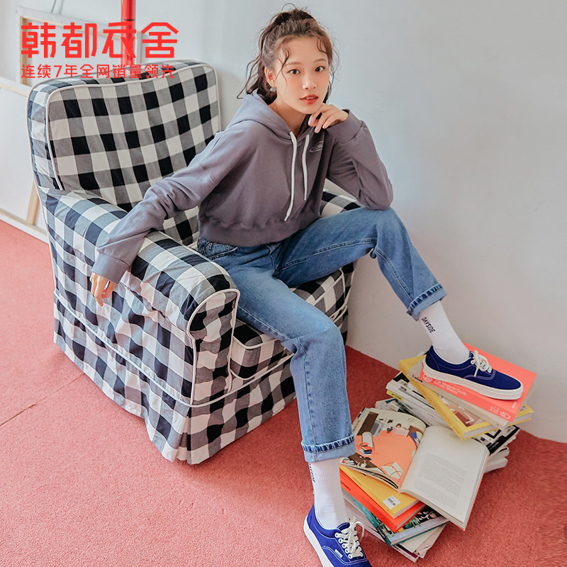 韩都衣舍女直筒宽松2020秋装牛仔裤 韩都衣舍牛仔裤