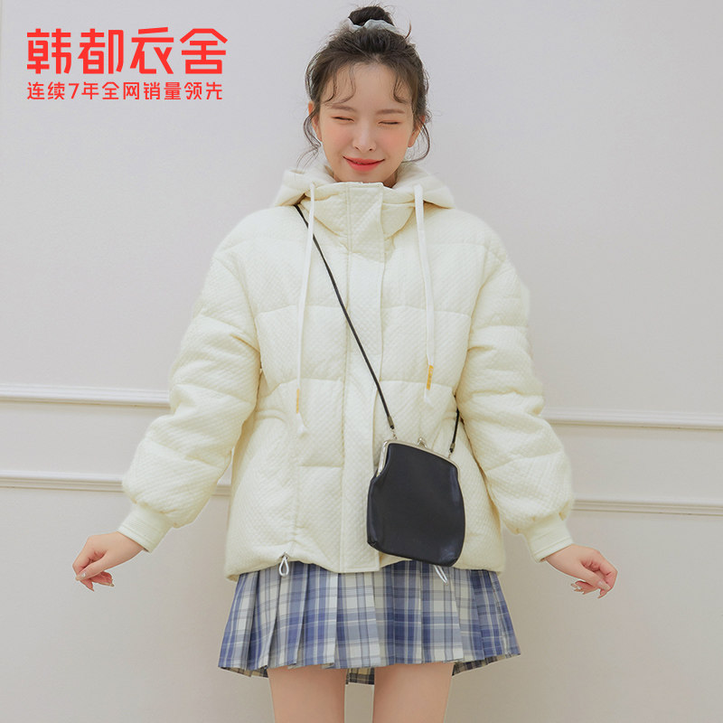 韩都衣舍冬季新款菱格外套加厚ins 韩都衣舍羽绒服