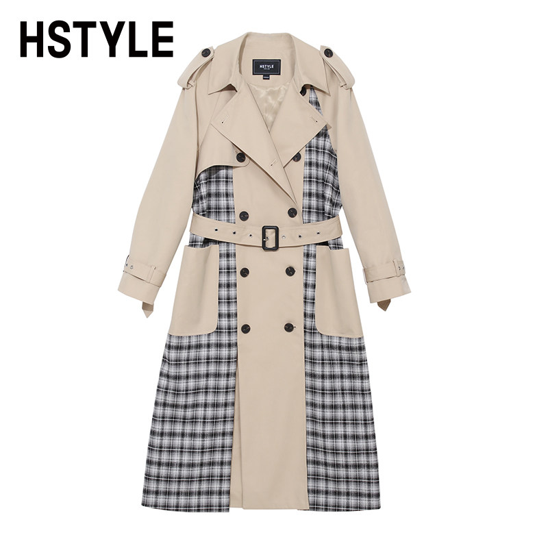 韩都衣舍双排扣风衣女2022秋新款 韩都衣舍风衣