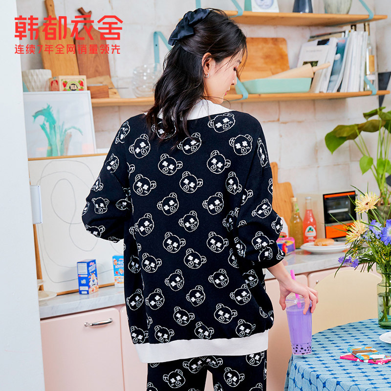韩都衣舍啵啵熊外套女2022春装毛衣 韩都衣舍毛针织衫