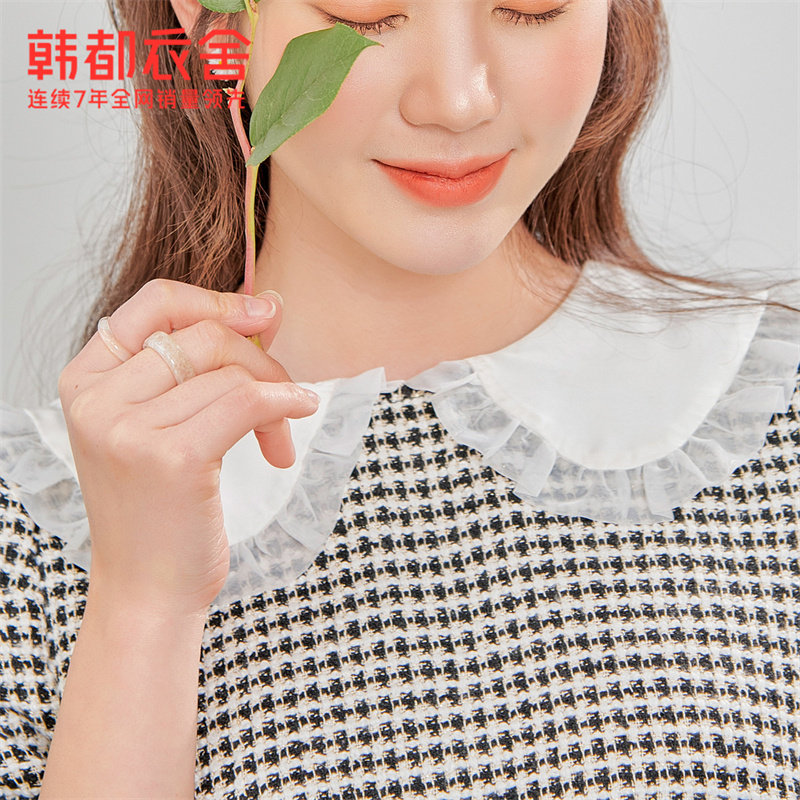 韩都衣舍连衣裙2022夏装腰带裙子 韩都衣舍连衣裙