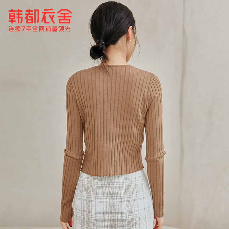韩都衣舍旗舰店2020年秋装女针织衫 韩都衣舍敏丽毛针织衫
