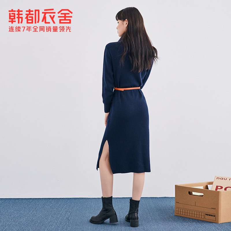 韩都衣舍2022秋冬新款打底连衣裙 韩都衣舍连衣裙