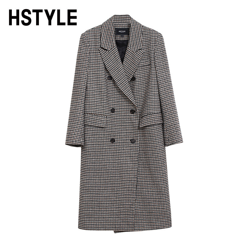 韩都衣舍2022秋冬新款格子宽松显瘦 韩都衣舍西装