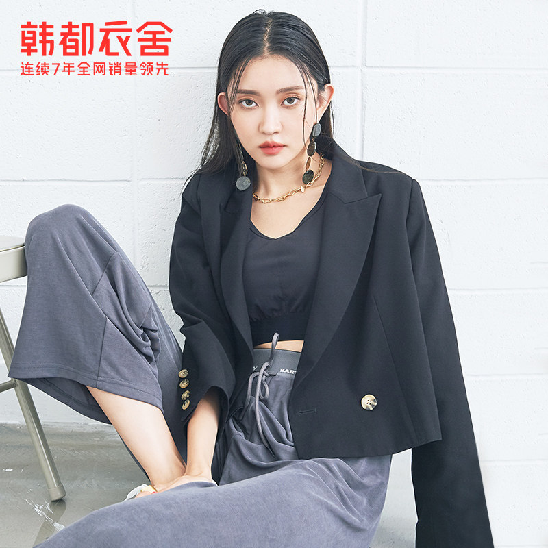 【iu同款】韩都衣舍2020秋装新款短款 韩都衣舍西装