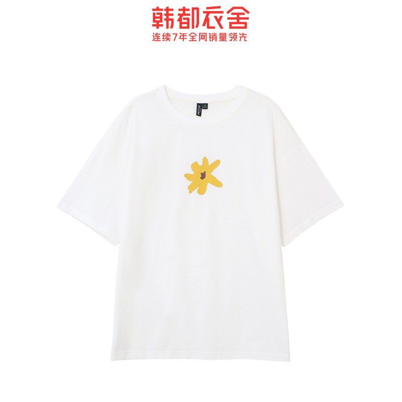 韩都衣舍2020夏装新款印花宽松t恤 韩都衣舍锦鑫通达T恤