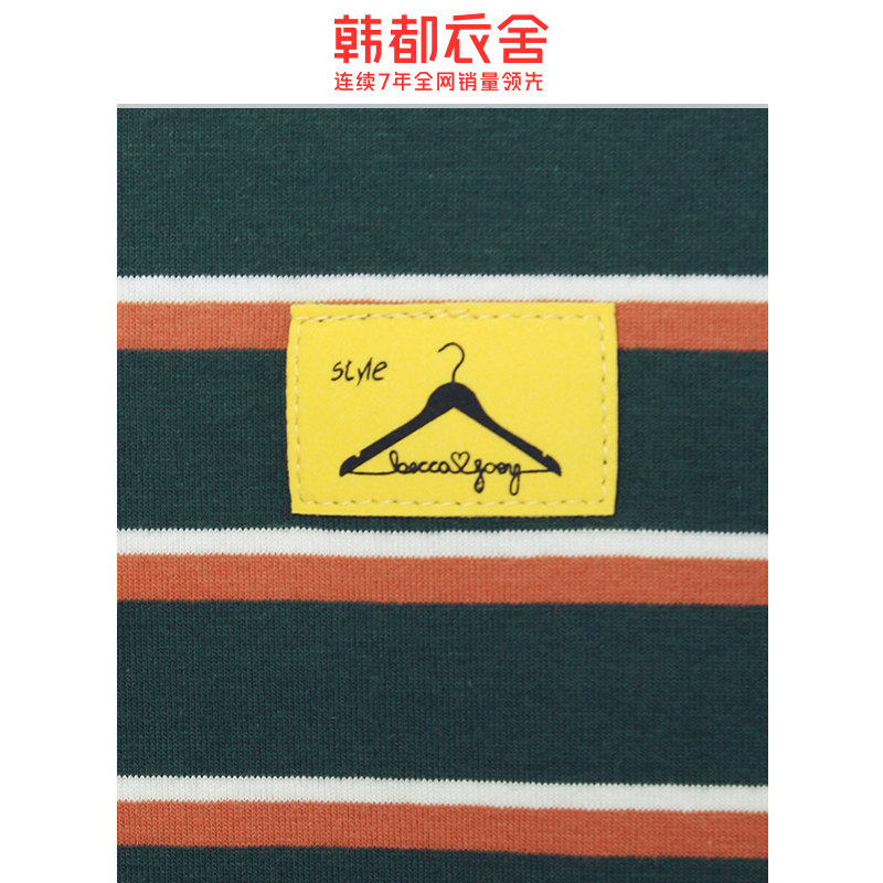 韩都衣舍旗舰店2020韩版条纹上衣 韩都衣舍敏丽T恤