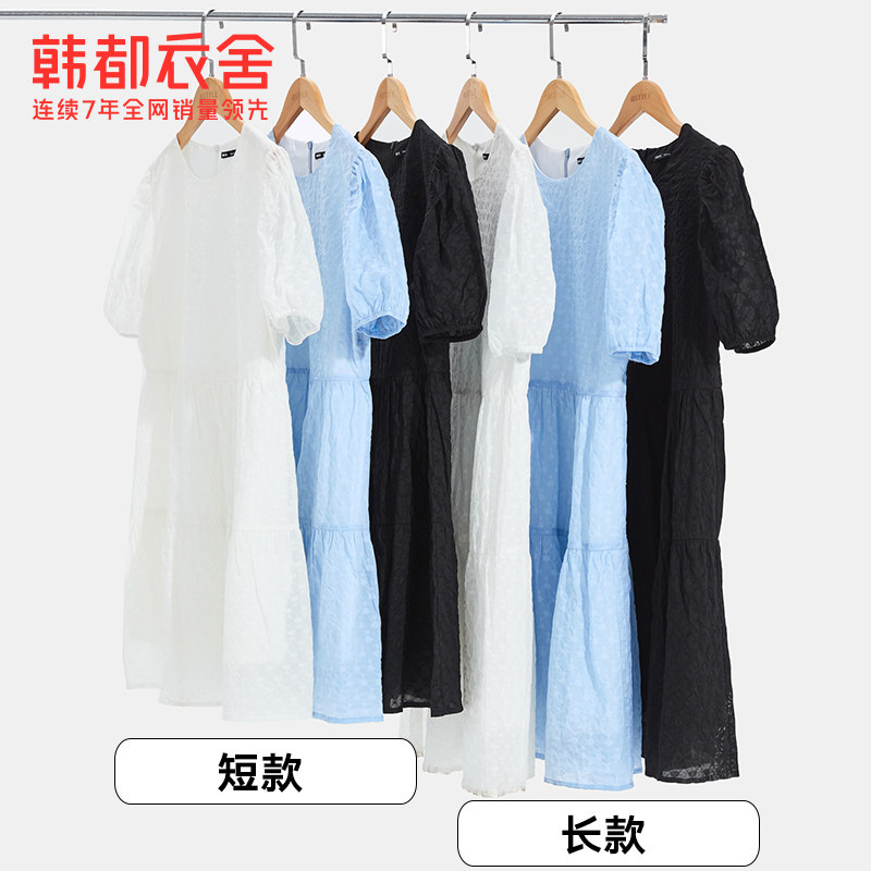 韩都衣舍泡泡袖女2022夏童趣连衣裙 韩都衣舍连衣裙