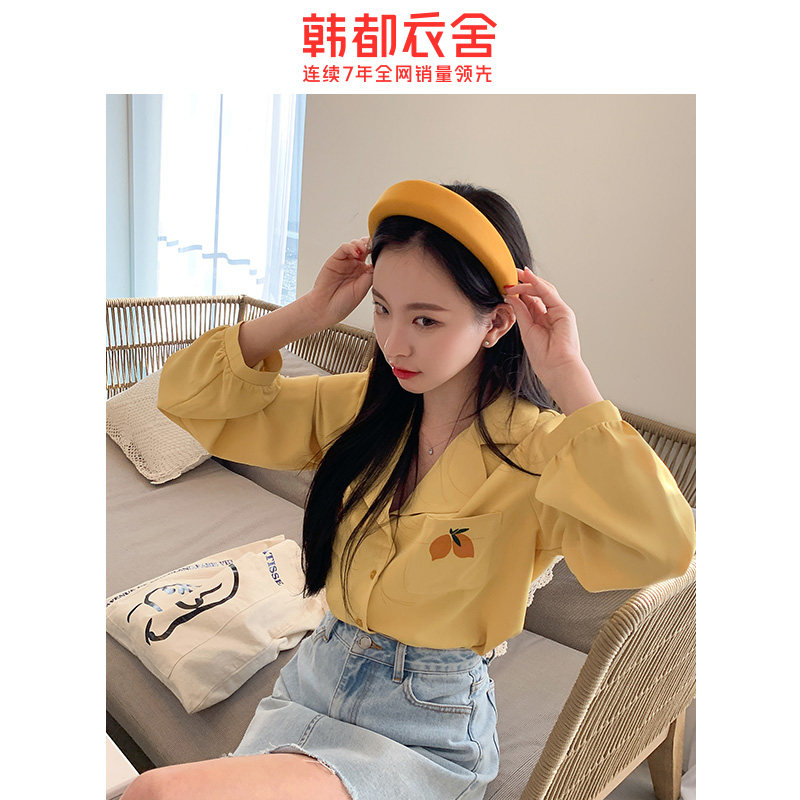 韩都衣舍2020韩版秋装新款学生衬衫 韩都衣舍敏丽衬衫