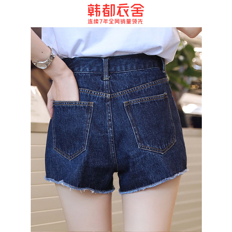 韩都衣舍2020蓝色短裤 韩都衣舍锦鑫通达牛仔裤