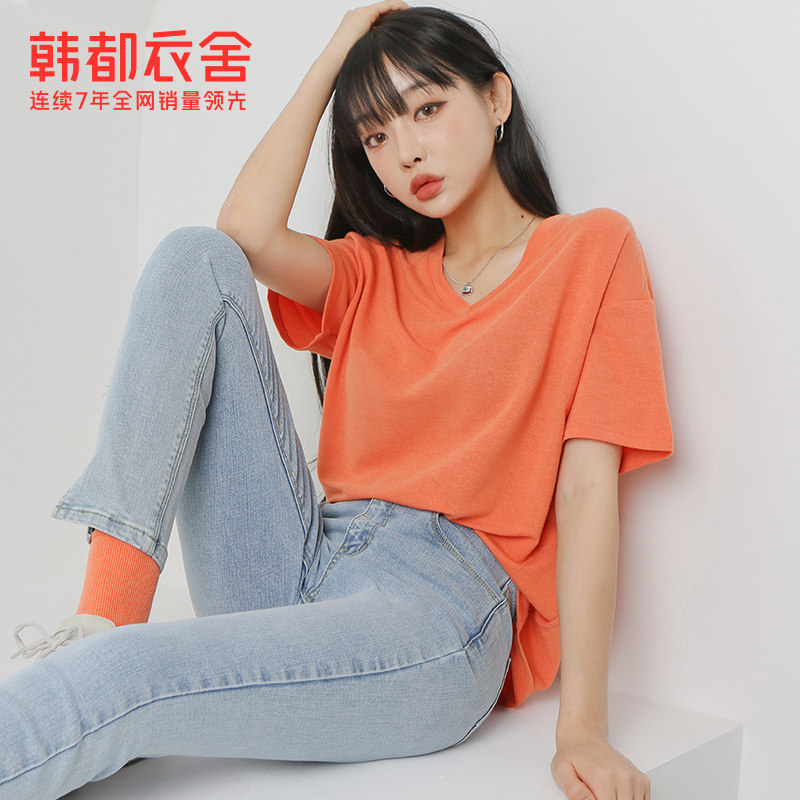 韩都衣舍2020夏新网红ins潮女t恤 韩都衣舍秀衣莲T恤