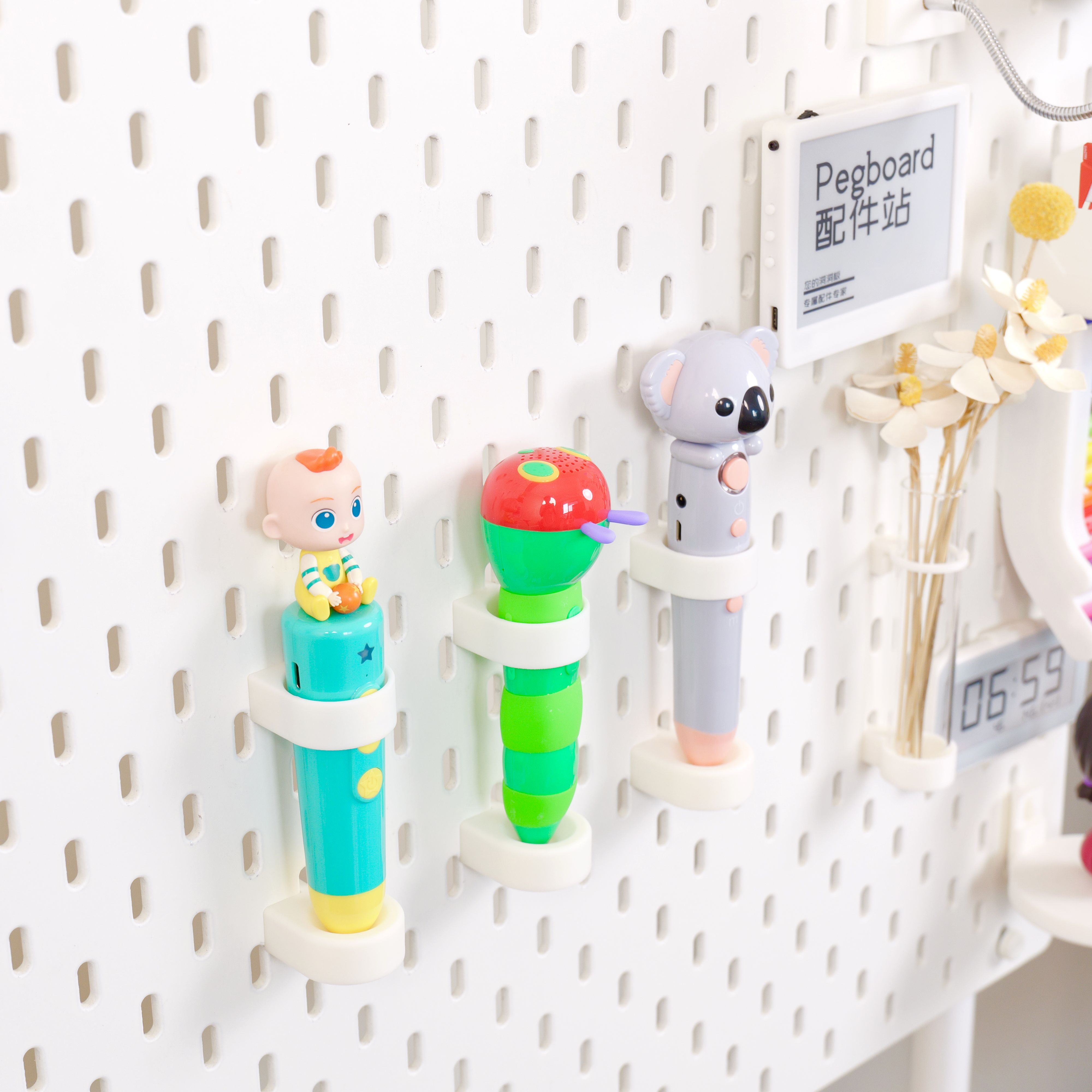 Suitable for IKEA SKADIS IKEA hole board accessories Baby bus caterpillar point reading pen holder