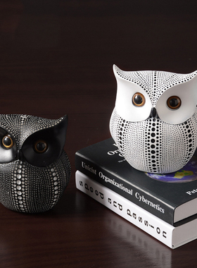 摆件草间弥生黑白波点苹果猫头鹰