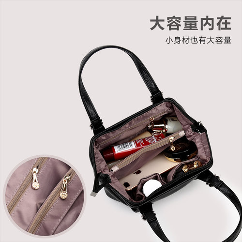 女士小手提包包中老年女包妈妈婆婆包新款真皮老年人买菜包手拎包 - 图2