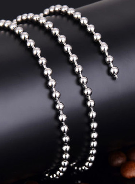 新款钢圆珠链不锈钢项链男不锈钢珠链球链圆球吊坠配链 项链配件