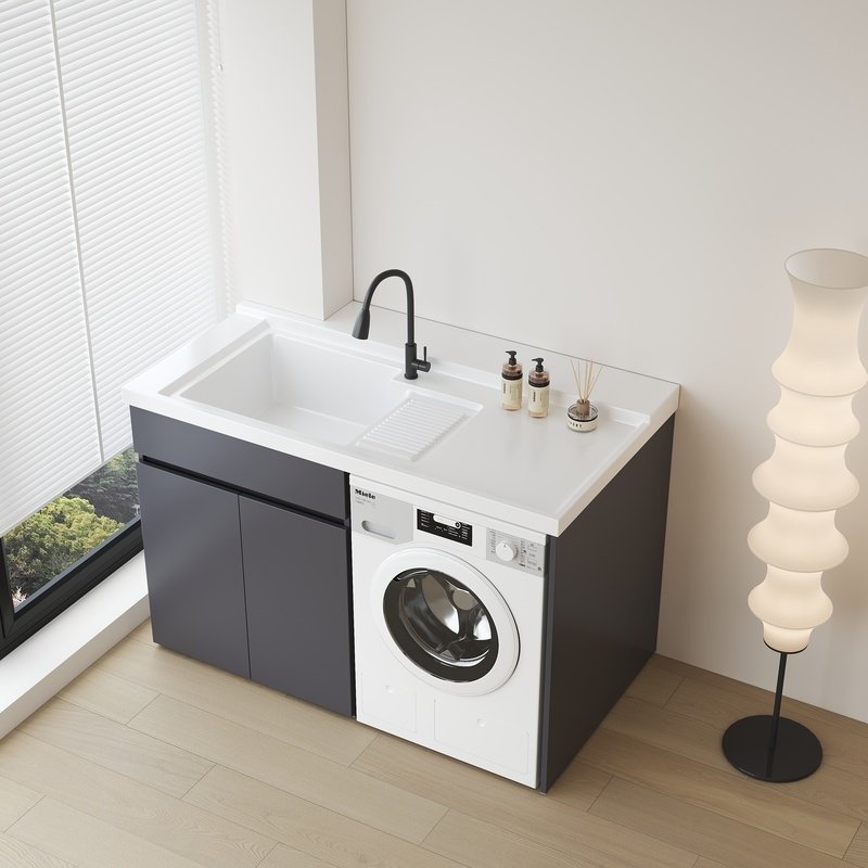 定制蜂窝铝阳台洗衣机伴侣洗衣柜组合切角定制石英石洗衣盆带搓板,淘宝优惠券,粉丝福利购,淘宝优惠卷