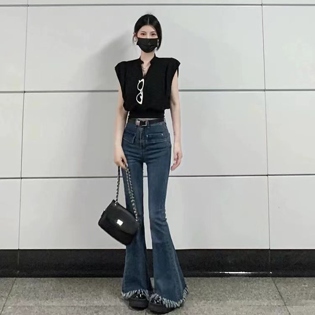 Women's summer style sleeveless shoulder pad shirt