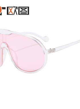 89151欧美大框蛤蟆镜潮流连体跨境网红墨镜个性ins防风眼镜