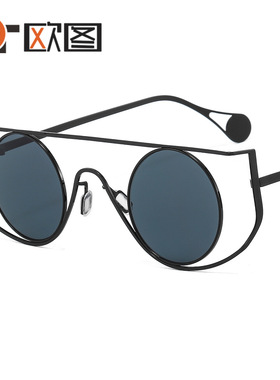 欧图新款金属朋克彩色太阳镜T22001个性潮流男女街拍摇滚摩登墨镜