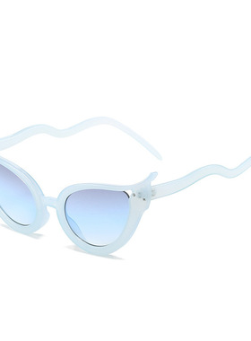 跨境新款猫眼灵蛇太阳镜个性搞怪辣妹蛇形墨镜嘻哈蹦迪千禧女眼镜