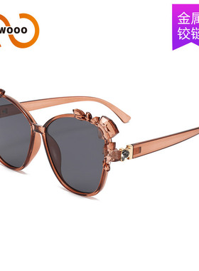 两个圈 新款高级设计感镶钻太阳镜跨进潮流女士派对时尚墨镜T1288