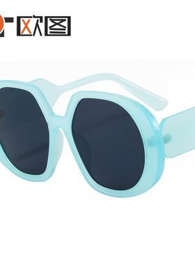 欧图新款大框彩色太阳镜女ins网红时尚华丽墨镜M347 跨境太阳眼镜