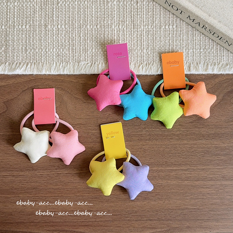 新儿童布艺星星发饰皮筋小女孩发绳发圈扎双马尾头绳可爱宝宝头饰,淘宝优惠券,粉丝福利购,淘宝优惠卷