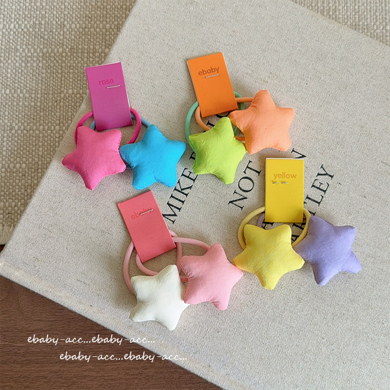 新儿童布艺星星发饰皮筋小女孩发绳发圈扎双马尾头绳可爱宝宝头饰,淘宝优惠券,粉丝福利购,淘宝优惠卷