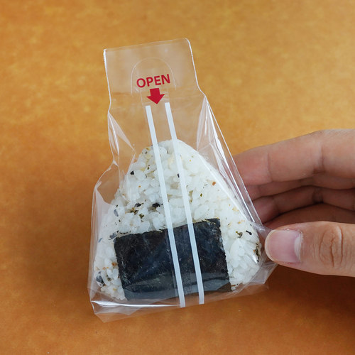 日式三角饭团包装袋100个 食品级饭团寿司袋 防雾易撕 可微波加热 - 图1