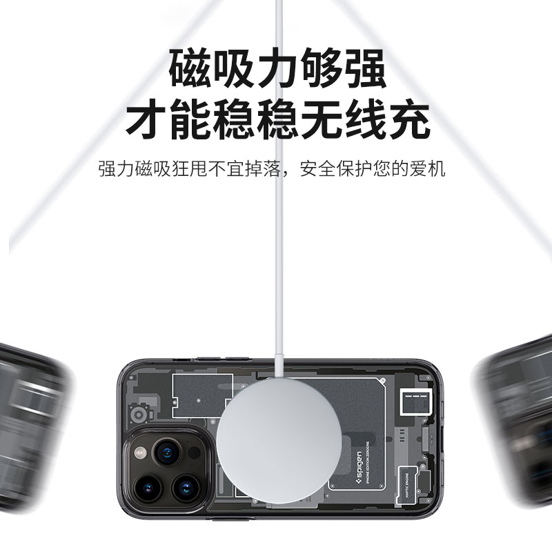 Spigen适用苹果iphone14promax手机壳磁吸14pro新款磨砂保护套透明硅胶气囊防摔时尚外壳潮高级感-图2