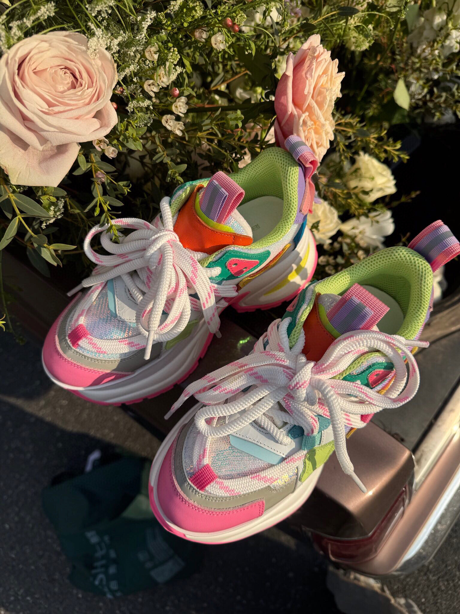 欧洲站原厂真皮厚底老爹鞋女25新款松糕增高跟8cm拼色运动休闲鞋,淘宝优惠券,粉丝福利购,淘宝优惠卷