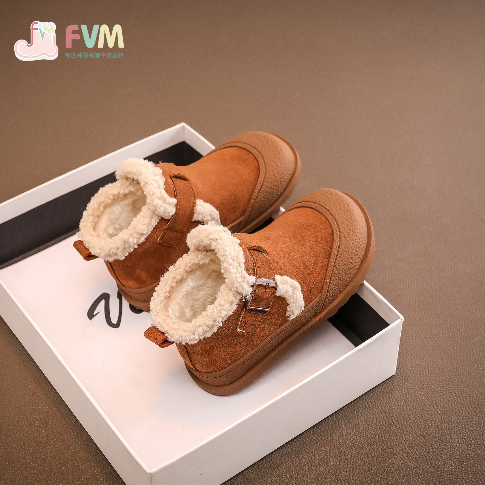FVM女童鞋子儿童雪地靴2024冬季新款加绒大棉鞋宝宝皮毛一体防水,淘宝优惠券,粉丝福利购,淘宝优惠卷