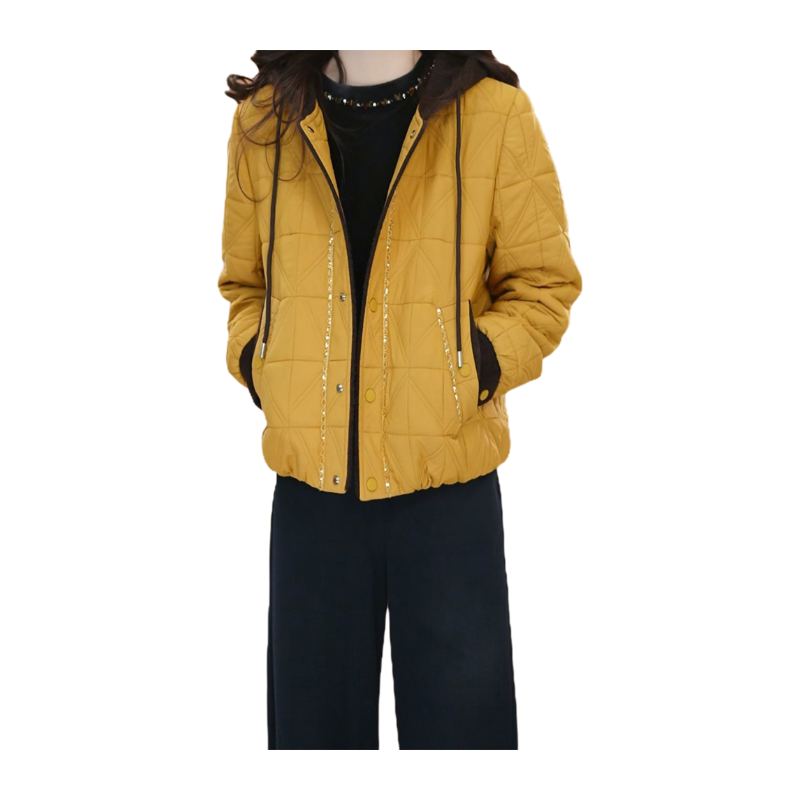 洋气简约轻薄连帽棉服女2025年冬季休闲显瘦减龄遮肉百搭保暖外套,淘宝优惠券,粉丝福利购,淘宝优惠卷