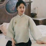 Ограниченное время -Уличаемая девушка Cheongsam Cheongsam настоящие шелковые цветы и большие рукава.