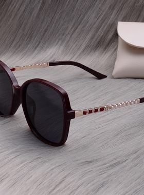 白色精致珍珠偏光女士太阳镜