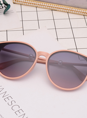 圆形大框珍珠女士偏光墨镜